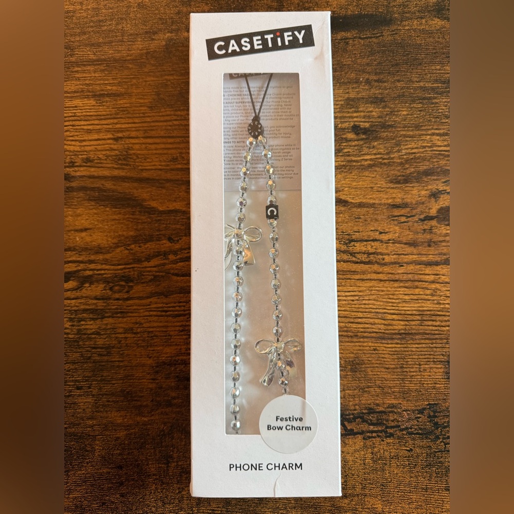 Casetify Bow Phone Charm Metallic Bows